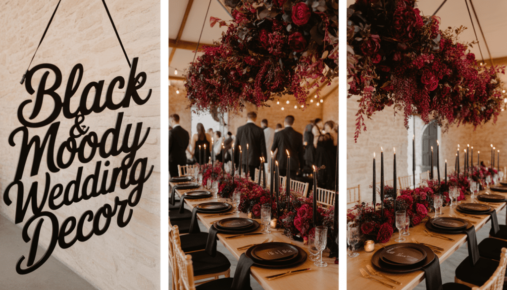 Black & Moody Wedding Decor